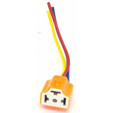 Патрон под лампу H4 с проводами, прямой, керамика